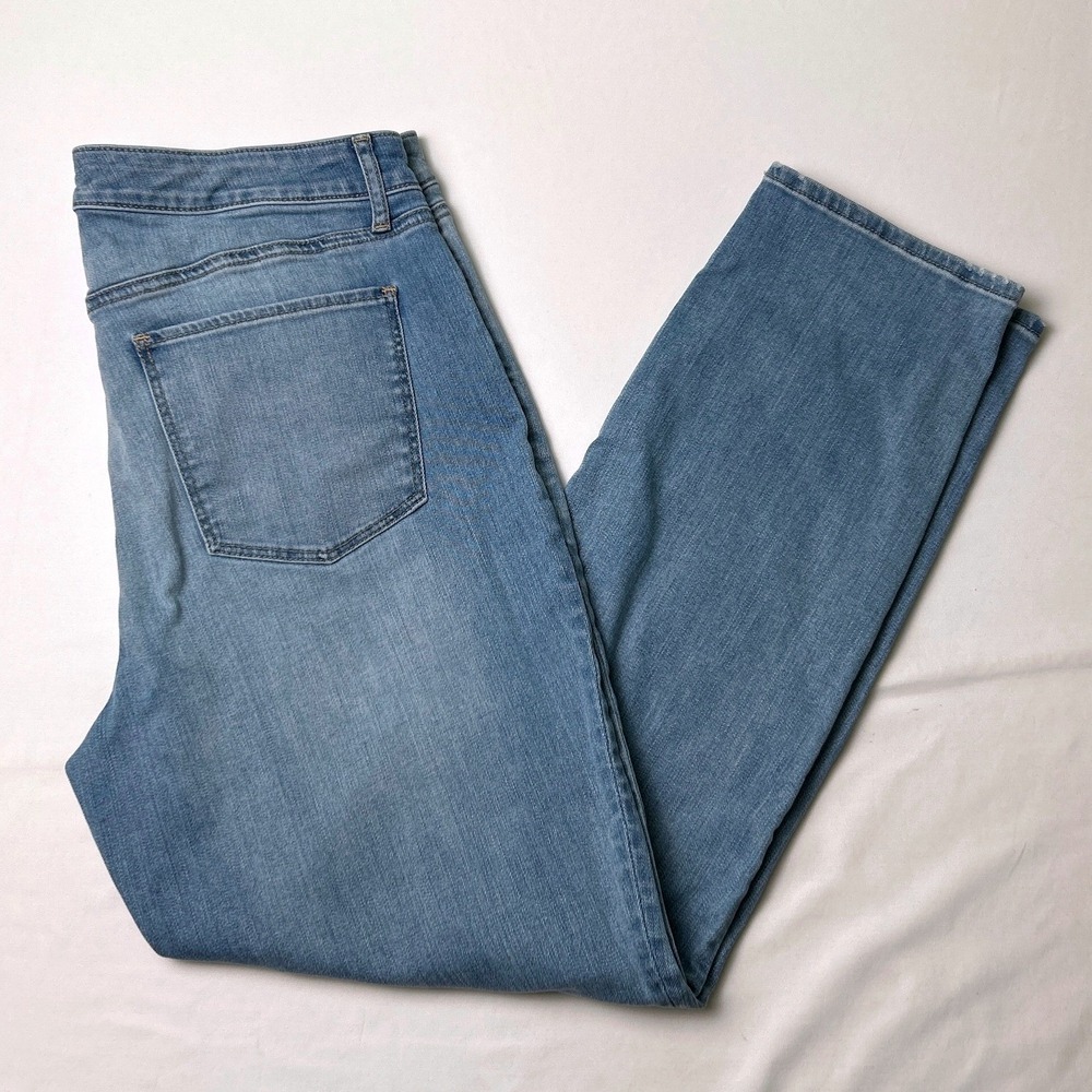Talbots Womens Flawless Five-Pocket Slim Ankle Curvy Jeans Size 12 Light Blue